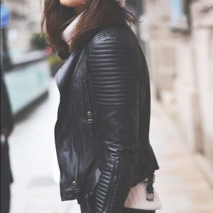 zara faux leather biker jacket